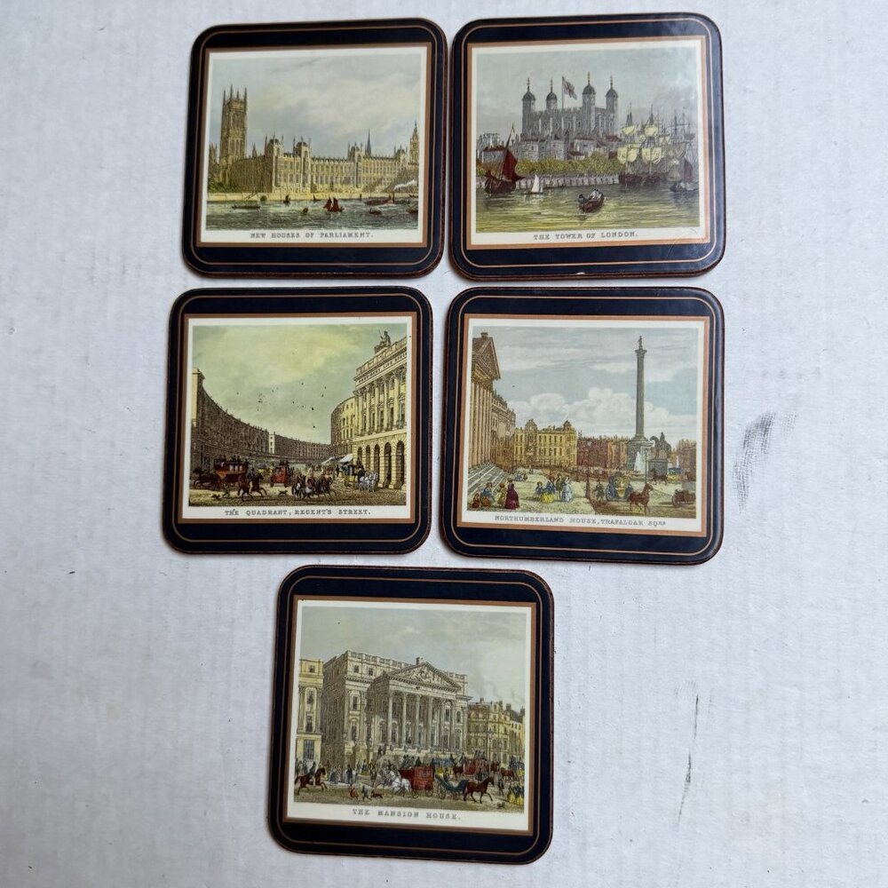 Set 5 Traditional Coasters Pimpernel Scenes of 19th century London Made England